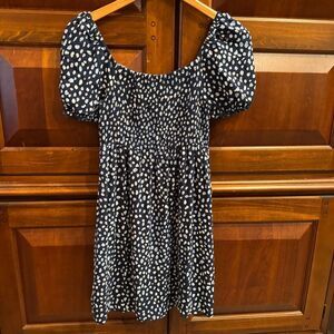 ROXY Hello Petal Blue Indigo Smocked Mini Dress Size XS